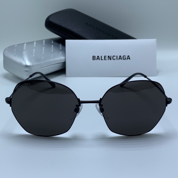 Balenciaga Sunglasses BB0014S 001 Black / Grey - Picture 1 of 7